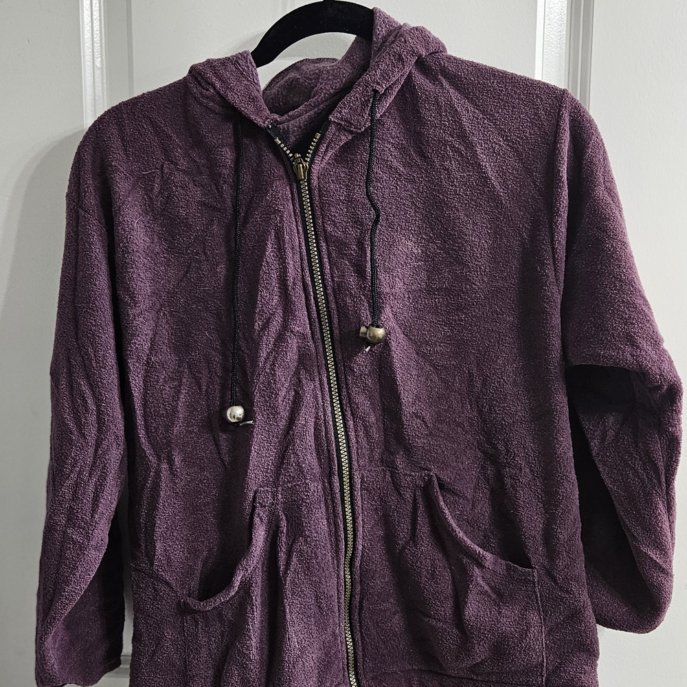 Purple Hooded Zip-Up Jacket